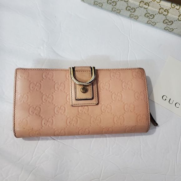 GUCCI Authentic Guccissima monogram GG pink zip wallet - Picture 3 of 15